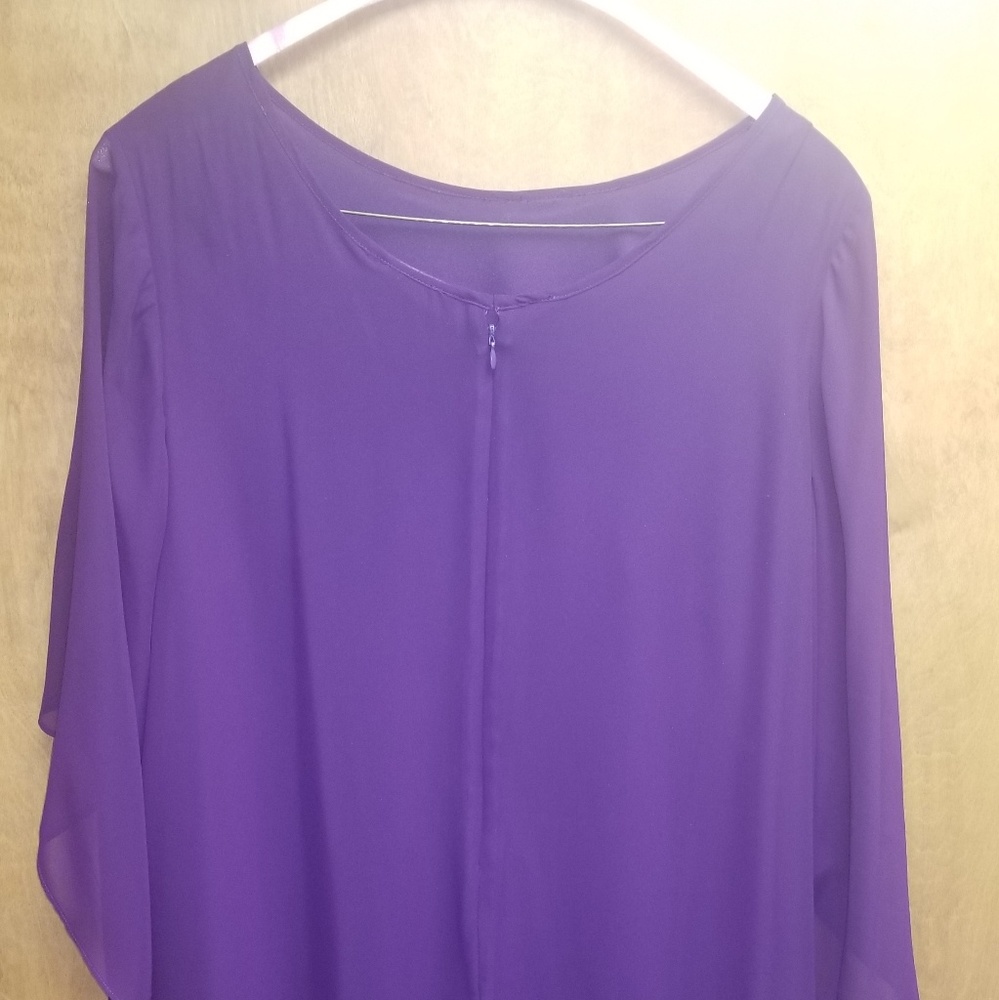 Dress Barn Flutter Sleeve Chiffon Sheath Dress - Picture 2 of 3